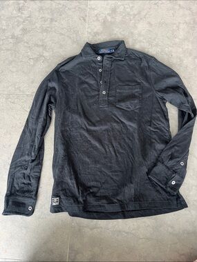 Polo by Ralph Lauren Black Long-Sleeve Henley Polo Shirt